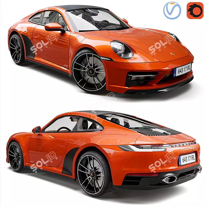 Sleek and Powerful Porsche 911 3D model image 1