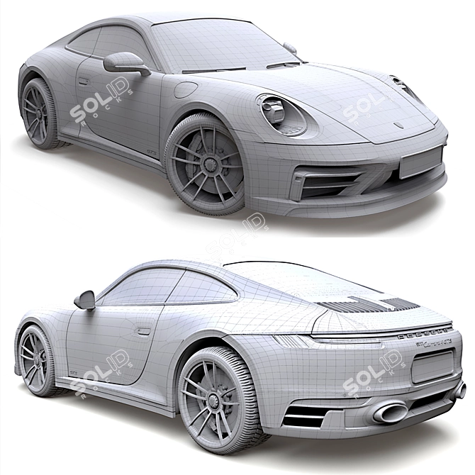 Sleek and Powerful Porsche 911 3D model image 6