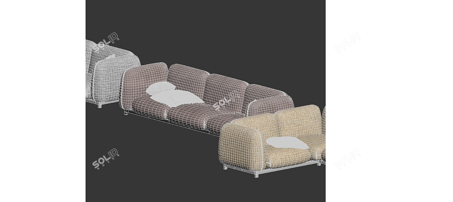 Mellow Collection: Stylish and Comfortable Sofa 3D model image 6