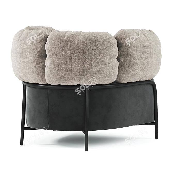 Sleek Leather Armchair: QUADROTTA 3D model image 4