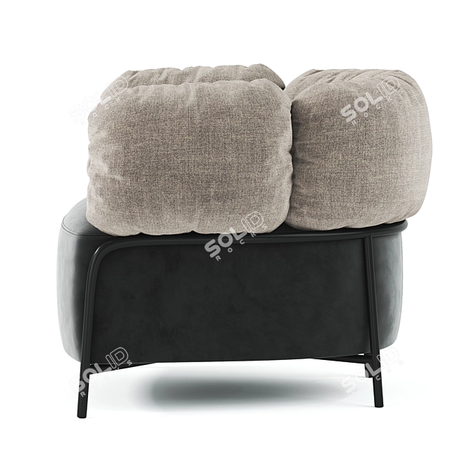 Sleek Leather Armchair: QUADROTTA 3D model image 5