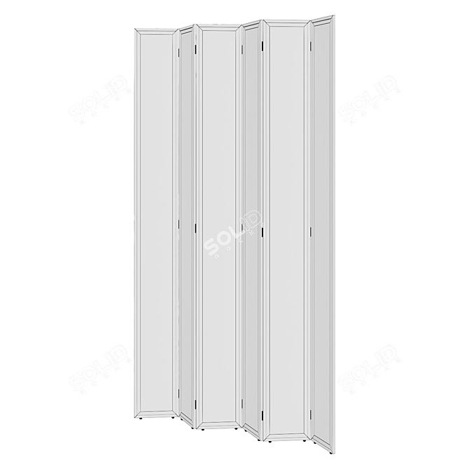 Elegant Folding Glass Screen 3D model image 2