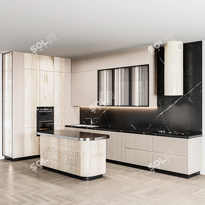 Sleek Italian Kitchen: Modern & Functional 3D model image 2