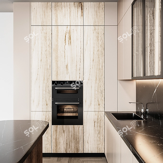 Sleek Italian Kitchen: Modern & Functional 3D model image 3