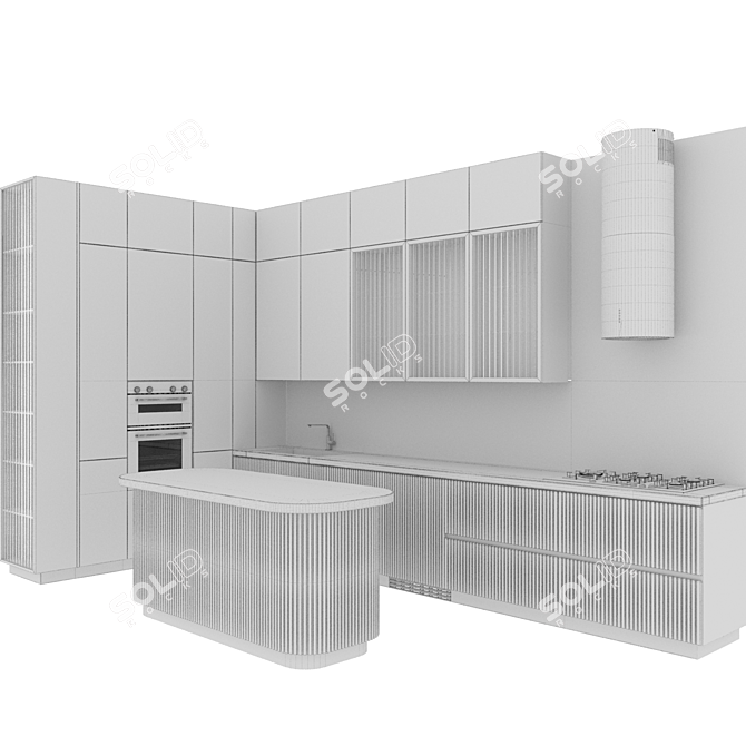 Sleek Italian Kitchen: Modern & Functional 3D model image 7