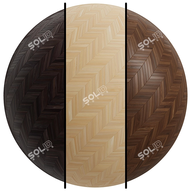 Premium Oak Wood Parquet Set 3D model image 1