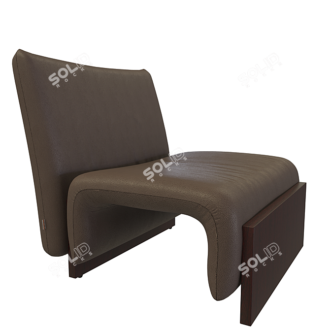 Modern Leather Armchair 3D model image 3