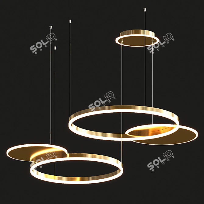 Elegant Medea Ring Chandelier 3D model image 1