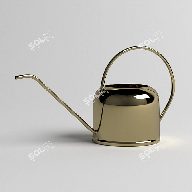 Metal Watering Can: Stylish and Functional 3D model image 1