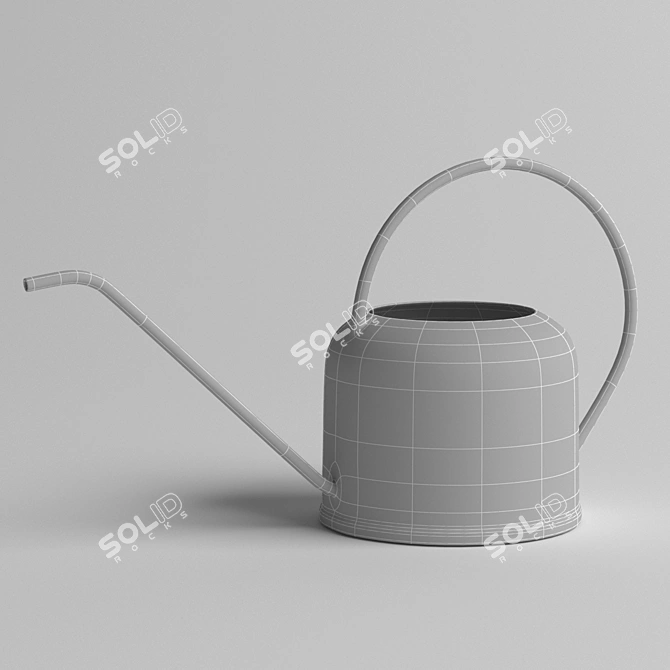 Metal Watering Can: Stylish and Functional 3D model image 2