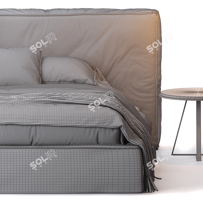 Elegant Flann Bed by Ditre 3D model image 4