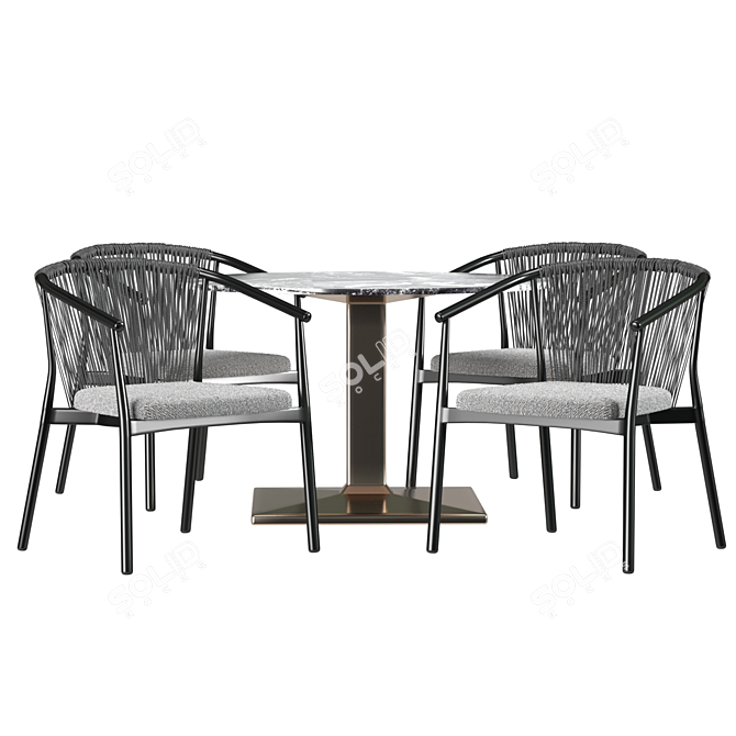 Elegant Varaschin Dining Set 3D model image 2