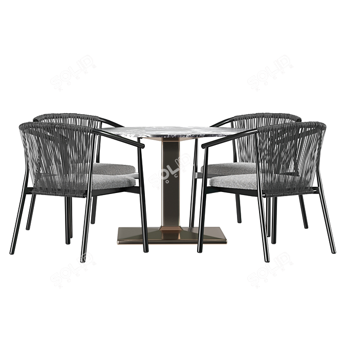 Elegant Varaschin Dining Set 3D model image 3