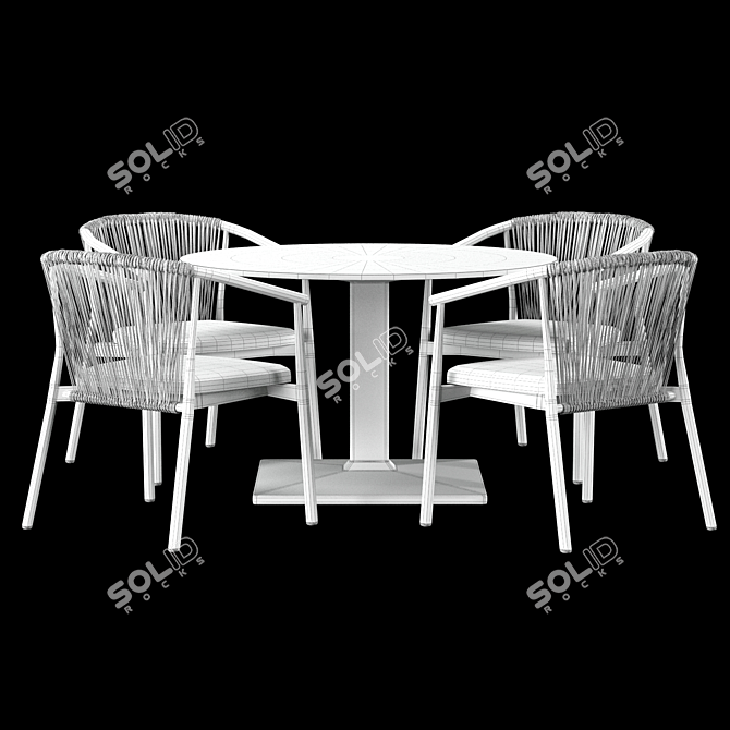 Elegant Varaschin Dining Set 3D model image 4