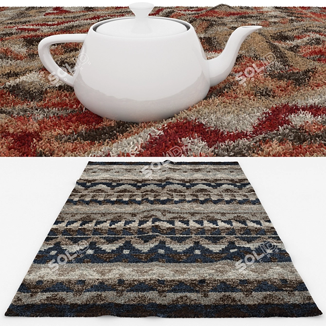 Versatile Rug Set: 6 Textured Variations for Realistic Renders 3D model image 3