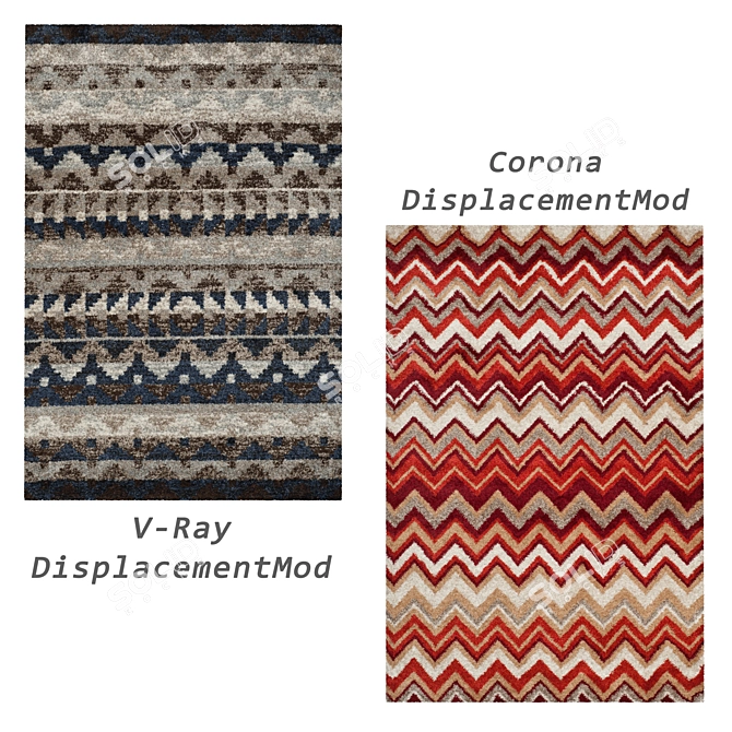 Versatile Rug Set: 6 Textured Variations for Realistic Renders 3D model image 4