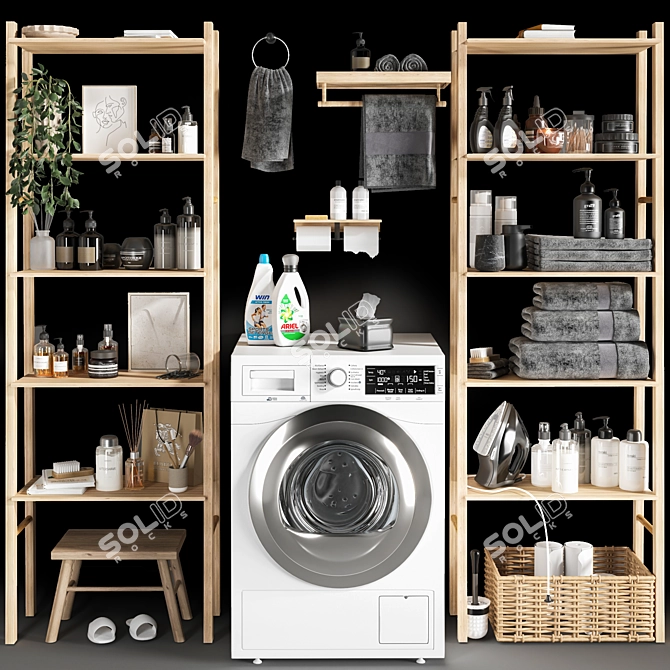 Modern Laundry Room Organizer 3D model image 1