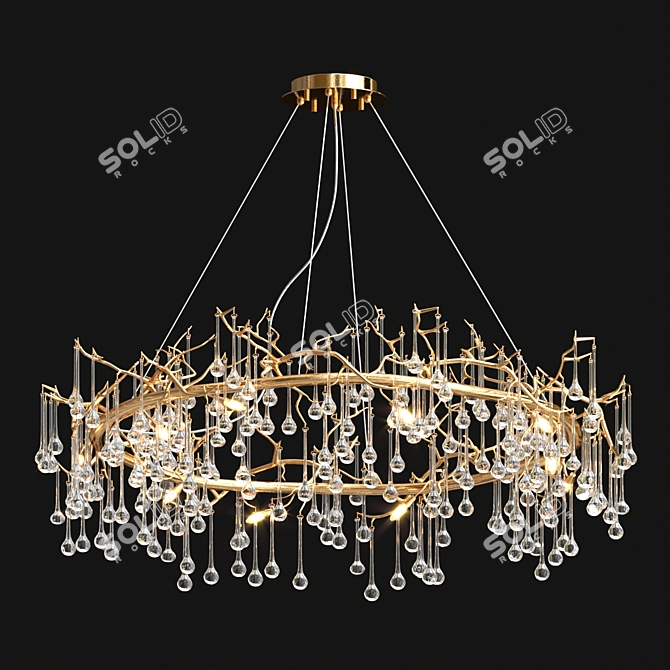 Elegant Crystal Drop Chandelier 3D model image 2