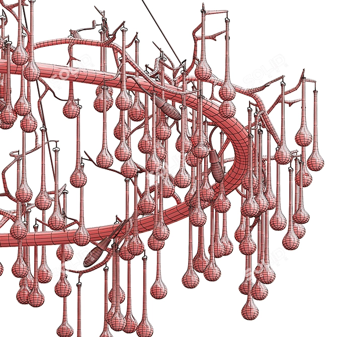 Elegant Crystal Drop Chandelier 3D model image 4