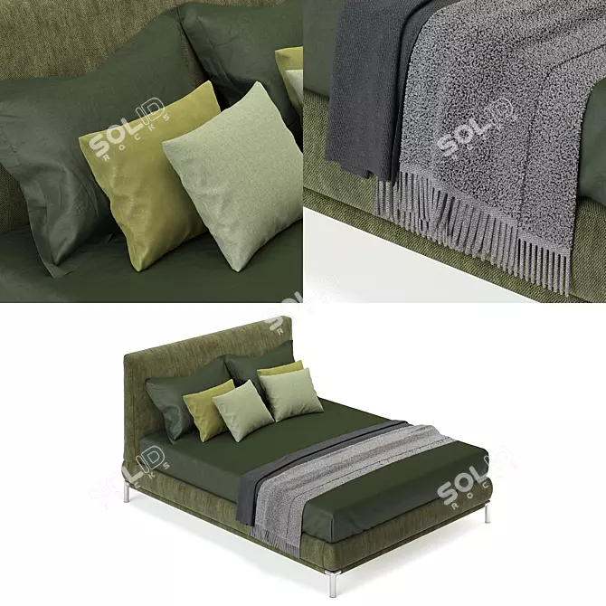 Flou Icon Oasis Bed 3D model image 3