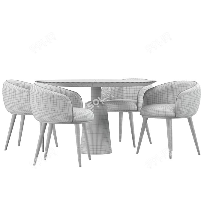 Elegant Genova Dining Set 3D model image 4