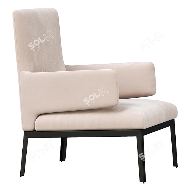 Elegant Arflex Hug Armchair 3D model image 2