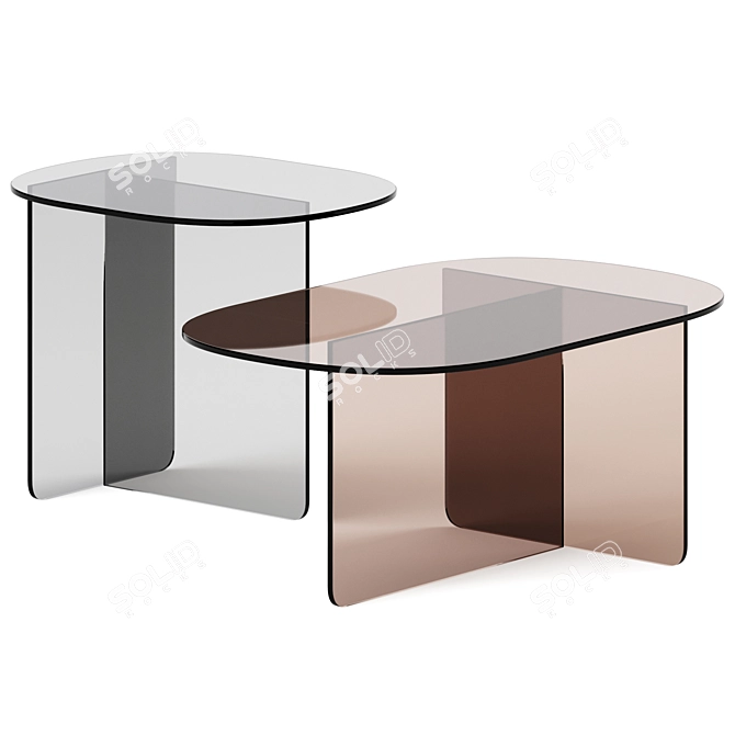 Sleek Glass Coffee Table 3D model image 1