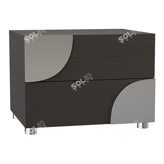 Elegant Brown Bedroom Set: 2 Drawers, LaBella Brown 3D model image 1