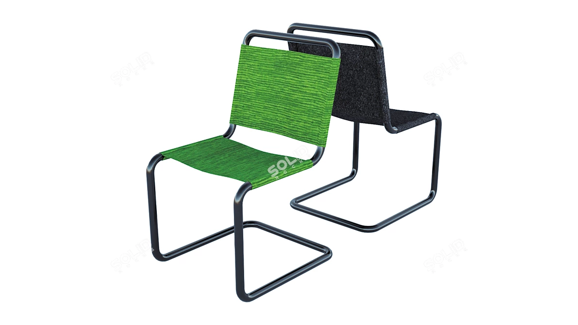 Comfy Fabric Seat Chair 3D model image 1