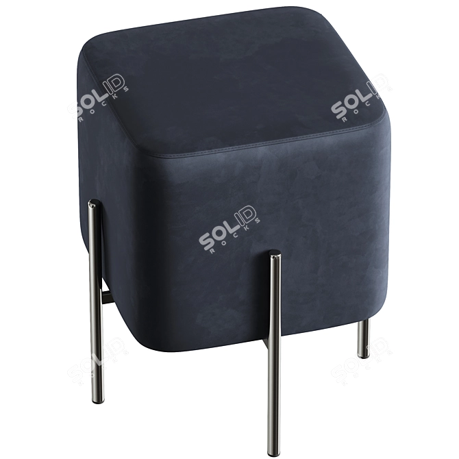 Gatsby Blue Pouf: Elegant and Stylish 3D model image 3