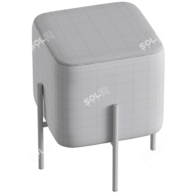 Gatsby Blue Pouf: Elegant and Stylish 3D model image 4