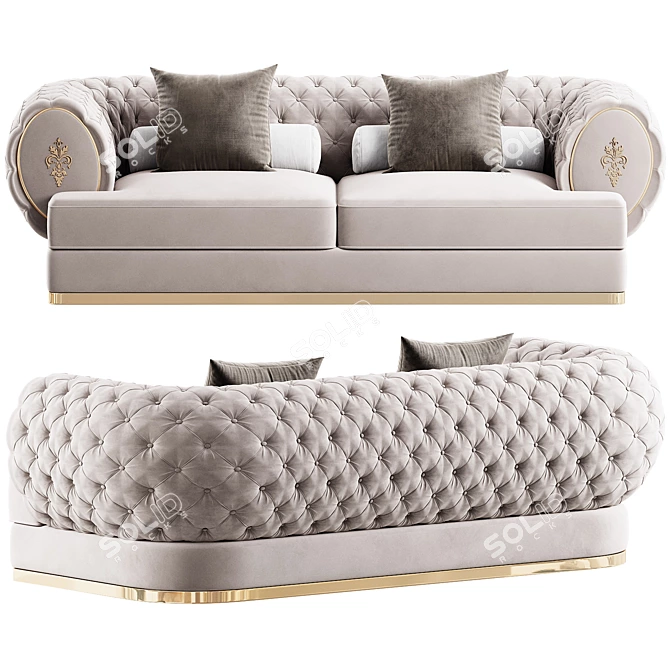 Elegant Visionnaire Oberon Sofa 3D model image 2