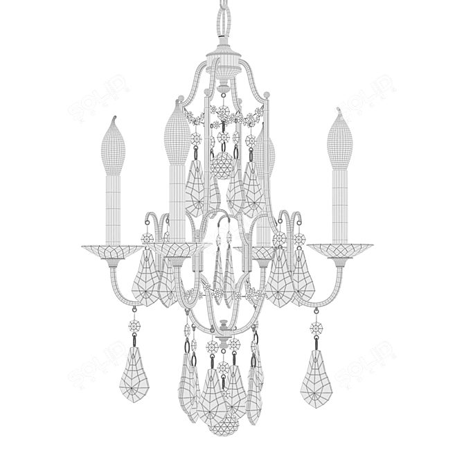 Feiss Valentina Crystal Chandelier 3D model image 3