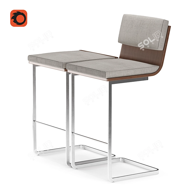 Cumberland Li Stool: Stylish and Versatile Seating Option 3D model image 1