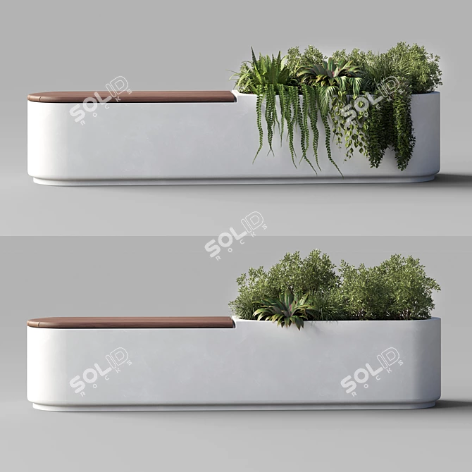 Green Oasis Bench: Deco Street Furniture 3D model image 2