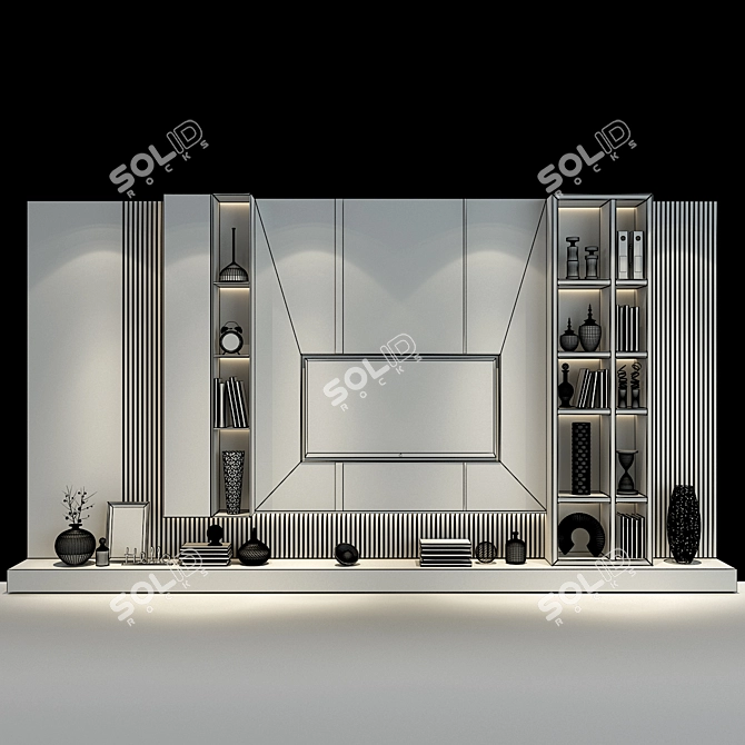 Modern TV Wall Shelf 3D model image 2