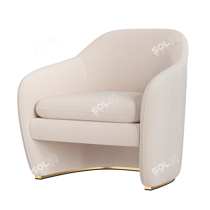 Modern Pavia Lounge Chair: Stylish, Comfortable 3D model image 1