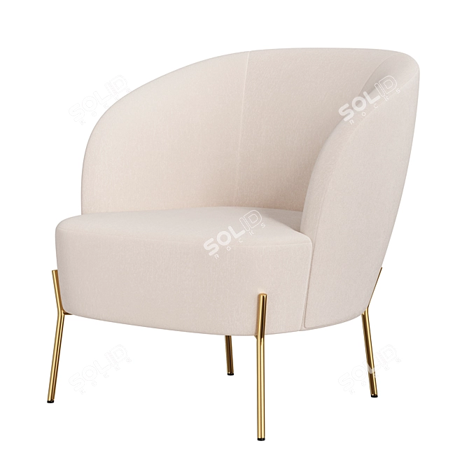 Spacious Comfort: Wide Armchair 3D model image 1