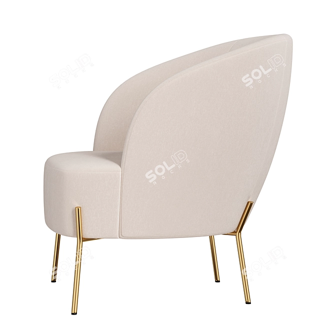 Spacious Comfort: Wide Armchair 3D model image 2