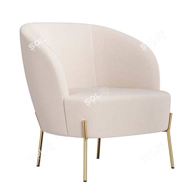 Spacious Comfort: Wide Armchair 3D model image 3