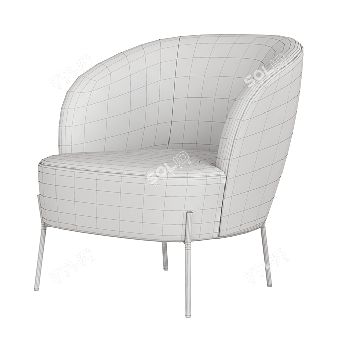 Spacious Comfort: Wide Armchair 3D model image 4