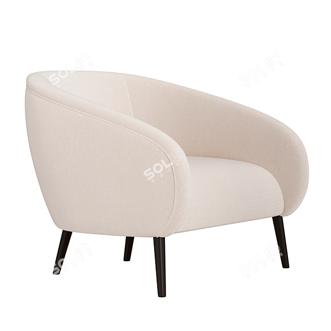 Minimalist Oleg Armchair 3D model image 2