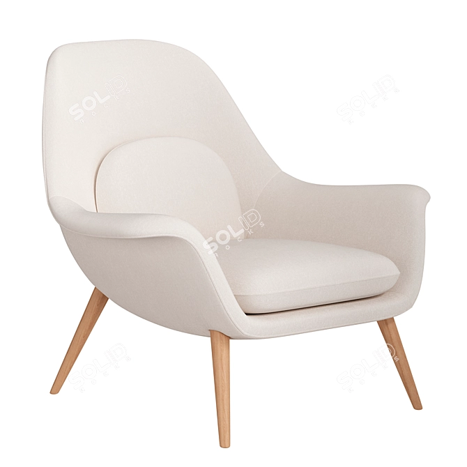 Modern Swoon Lounge Chair 3D model image 2