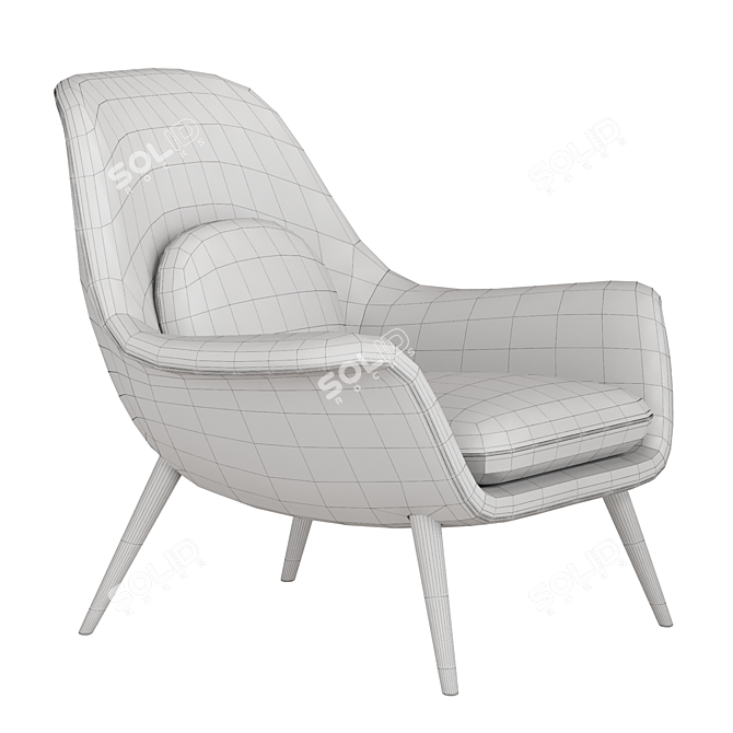 Modern Swoon Lounge Chair 3D model image 4