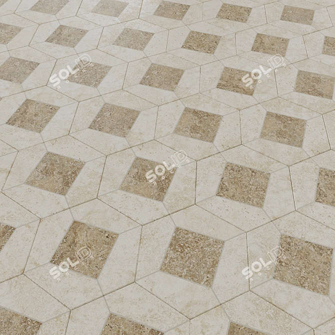 Beige Brussels Matte Ceramic Tiles 3D model image 1