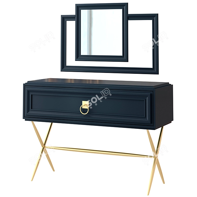 Elegant Dressing Table Set 3D model image 1