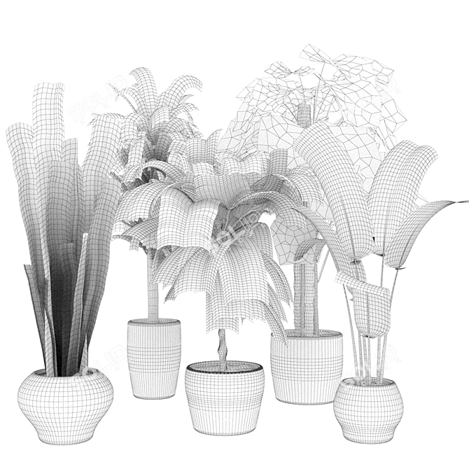 286 Indoor Leaf Collection: High-Quality, Lightweight Plants 3D model image 7
