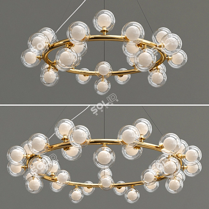 Elegant Linda Glass and Metal Lamp 3D model image 4