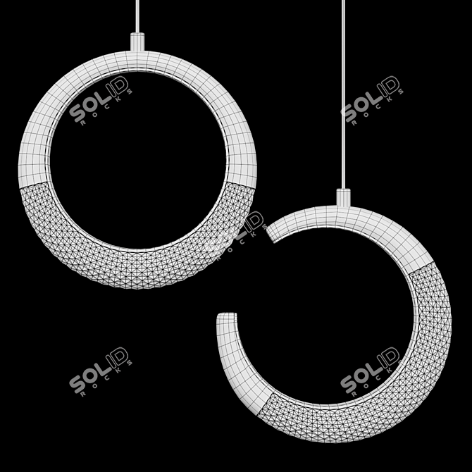 Luminous Moon Pendant Set 3D model image 2