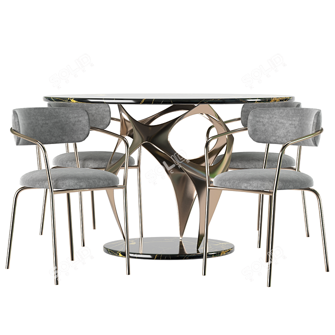 Elegant Ant Dining Set 3D model image 2